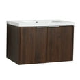 thumbnail image 3 of BNK 30 inch Bathroom Vanity with Sink, Wall-Mounted Bathroom Vanity, Modern Floating Vanity and Sink, Brown Bathroom Vanity Set, 3 of 17