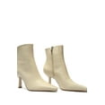 thumbnail image 4 of Schutz Tarah Eggshell Side Zipper Pointed Toe Stilleto Kitten Heel Ankle Boots (Eggshell, 5.5), 4 of 6