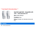 thumbnail image 2 of Seat Belt Light Bulb - Compatible with 1991 - 1993 Chevy S10 1992, 2 of 2