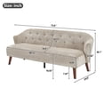thumbnail image 2 of Leumius 73.6" 3-Seater Sofa, Modern Tufted Upholstered Couch Comfy Upholstered Sofa for Living Room, Apartment, Brown, 2 of 9
