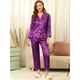 thumbnail image 2 of Conjuntos de pijama para mujer Ropa de dormir de manga larga con botones Traje de noche suave para mujer Conjuntos de salón Pj Púrpura XS, 2 of 6