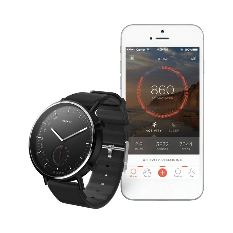 Misfit Men s Command Hybrid Smartwatch Black Sport Strap