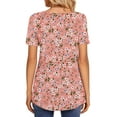 thumbnail image 4 of Fantaslook Womens Tunic Tops Casual Short Sleeve Shirts V Neck Button Pleated Blouses Floral Summer Tops, 4 of 8