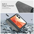 thumbnail image 3 of Oupeigar for Motorola Razr 50/Razr 60 Phone Case,Built-in Screen Protector,Hinge Protection,Ultra Thin PU Leather Matte PC Shockproof Case-Gray, 3 of 9
