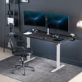 thumbnail image 2 of VIVO Electric 60" x 30" Desk, Full Pad, Black Hidden Cable Tabletop, White Frame, 2 of 8
