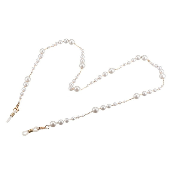 Unique Bargains 26' Beaded Eyeglass Chain Sunglasses Strap Holder Eyewear Retainer Chains, White