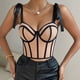 thumbnail image 5 of Blusa sin mangas con tirantes y empalme para mujer, blusa de poliéster para mujer, 5 of 9