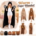 thumbnail image 2 of Cute Red Fox Wearable Fleece Blanket Hoodie Cape with Bow and Paws for Women Comfortable Home Wear Gift Idea, 2 of 6