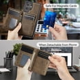 thumbnail image 4 of AutSpace Funda para Samsung Galaxy S25 Ultra 5G, Bloqueo RFID, Cuero PU, Compatible con MagSafe, Billetera Desmontable 2 en 1 con Tarjetero, Soporte, Cubierta Protectora Magnética, Marrón, 4 of 9