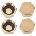 thumbnail image 1 of Brass Female Pipe Cap for Plumbing Use Durable 12Pcs Set in Golden Color, 1 of 5