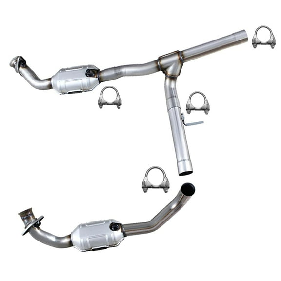 Stainless Steel Pair of Catalytic Exhaust Fits 2004-2006 Ford F-150 & 2006 Lincoln Mark LT 5.4L 4WD