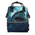thumbnail image 1 of Fotbe Undersea Shark Mochila Maternidad - Lona de Sarga Impermeable, Mochila de Pañales de Gran Capacidad con Múltiples Bolsillos y Correas Ajustables, 1 of 6