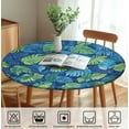 thumbnail image 6 of Round Fitted Tablecloth with Elastic Edged, Fall Tablecover Leaves, Waterproof Wipeable Round Table Cover for Party, 54"-58", 60Inch, 6 of 7