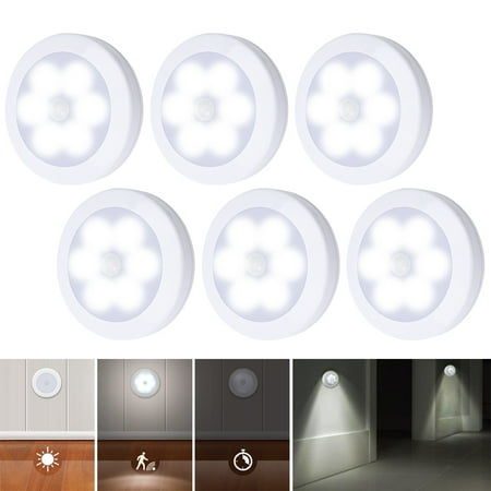 

Rosnek Wireless LED Cabinet Lighting Closet Lights Motion Sensor LED Puck Lights Battery Powered Night Lights 1/2/4/6Pcs