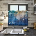 thumbnail image 7 of Marble Texture Kitchen Curtains 2 Panels UV Protected Tier Curtains, Half Window Curtains Kitchen Tiers for Guest Room Bathroom Sink Laundry Room Basement,24"x27", 7 of 7