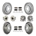 thumbnail image 1 of Transit Auto Front Rear Wheel Hub Bearings Assembly Coated Disc Brake Rotors and Ceramic Pads Kit (10Pc) for Car Hyundai Azera - Left Right Side (Driver Passenger) KBB-118051, 1 of 10