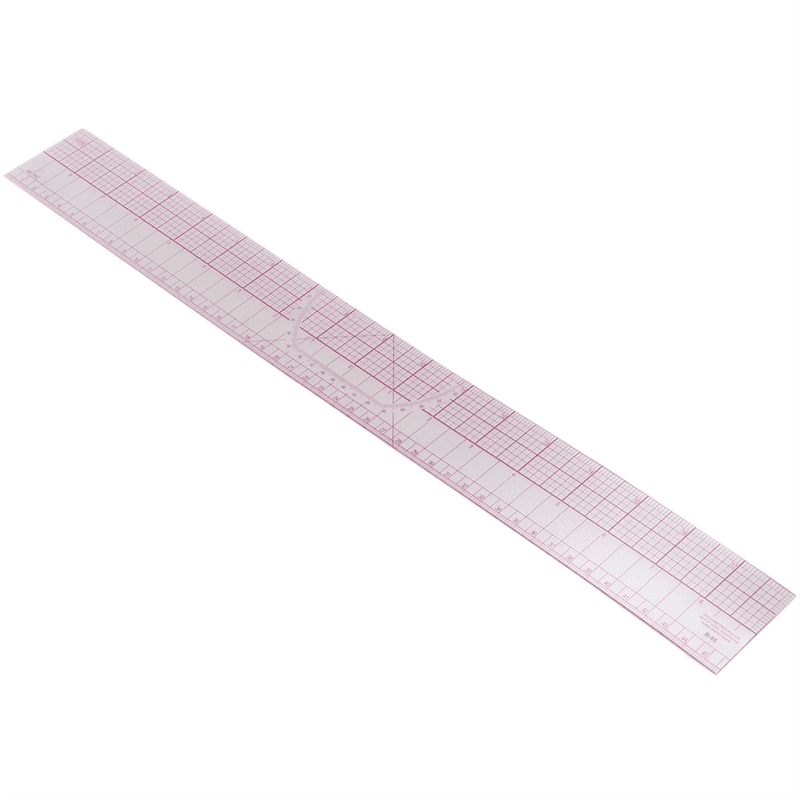 Drawing Tool Squares Angles Parallel Line Soft Plastic Metric Ruler Clear  Pink