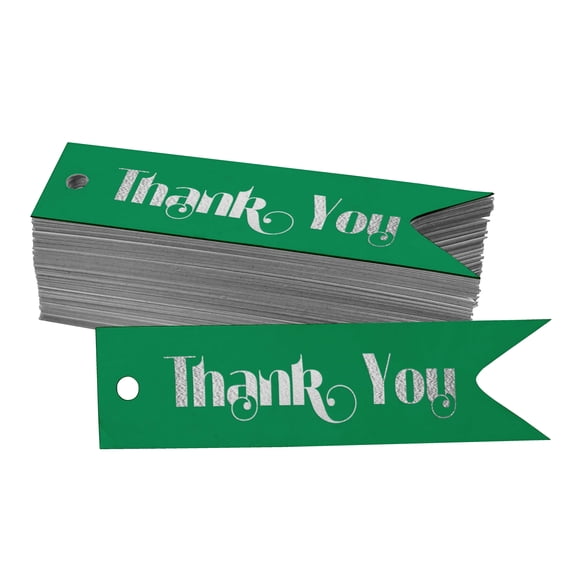 Inkdotpot Silver Foil Paper Hang Tags Thank You Bridal Shower Favor Tags 100 Pieces