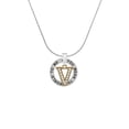 thumbnail image 2 of Delight Jewelry Goldtone Crystal Initial - V - Silver-tone You Mean the World to Me Ring Necklace, 18", 2 of 4