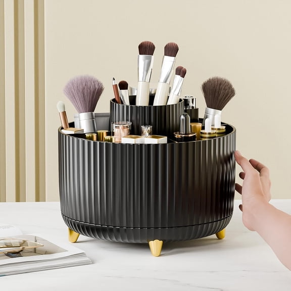 360° Rotate Makeup Brush Holder Organizer, Makeup Organizers Countertop, Makeup Organization And Skincare Storage For Vanity, Desktop, Bathroom