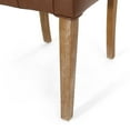 thumbnail image 4 of Noble House Uintah Contemporary Faux Leather Dining Chairs, Set of 2, Cognac Brown, 4 of 8