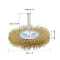 thumbnail image 2 of Unique Bargains 3-Inch Wire Wheel Brush Bench Brass Plated Crimped Steel 1/4-Inch Shank 5pcs, 2 of 3