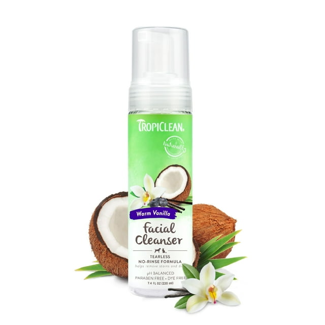Limpiador facial sin agua TropicLean Warm Vanilla 220 ml para perros