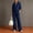 A1_Navy, variant on Womens 2 Piece Outfits Lapel Baggy Half Zip V Neck Sweatshirt Drawstring Wide Leg Sweatpant Soft Ribbed Knit Suits Baisc Casual Dressy Sets Business Outdoor Running Sweatsuit Army Green L