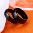 thumbnail image 4 of 6mm/8mm Black Plating Bands Men's Women Titanium Steel Engagement Ring Size 5-13, 4 of 7