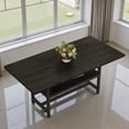 thumbnail image 3 of Tcbosik 71 Inch Rectangle Dining Table, 3-Tier Kitchen Table with Open Shelf, Modern Accent Table with Metal Frame for Living Room, Black, 3 of 10