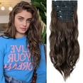 thumbnail image 2 of HAIRRO 4PCS Clip- in Synthetic Hair Extensions Long Wavy Thick Hairpieces Double Weft Natural Hair Extensions -22 Inch, 2 of 10
