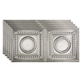 thumbnail image 1 of Fasade Rosette 2ft x 4ft Vinyl Glue Up Ceiling Tile in Brushed Aluminum 5pk, 1 of 2