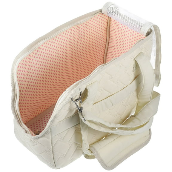 Amosfun Beige Canvas Pet Carrier Bag Breathable Portable for Outdoor Use