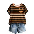 thumbnail image 5 of Womens Halloween Shirt Spider Pumpkin Crew Neck Spooky Blouses Bat Ghost Summer Short Sleeve Tees L, 5 of 6