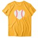thumbnail image 3 of Gibobby Casual Playera de Manga Corta para Mujer Mujeres Casual Béisbol Impresión Mangas Cuello Redondo Camiseta Suelta Blusa Tops(Amarillo,CH), 3 of 4