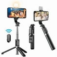 thumbnail image 2 of Wireless Mini Selfie Stick Tripod Stand With Selfie Light Wireless Bluetooth Remote For iPhone Mobile Phone Shoot Live Streaming, 2 of 9