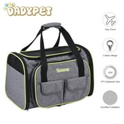 Dadypet Expandable 600D Material Travel Pet Carrier Soft Sided Foldable Pet Dog Cat Carrier Bag with Fleece Mat Large Space Easy Carry on Luggage with Pockets to Store Goods Most Airline Approved
