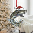 thumbnail image 2 of ViciArt White Sturgeon Christmas Ornament, Santa Hat & Holiday Lights, Fish Tree Decor, 2 of 4