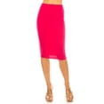 thumbnail image 2 of Women's High Waist Knee Length Pencil Skirt Techno Crepe Fabric Classic Office Style, 2 of 6