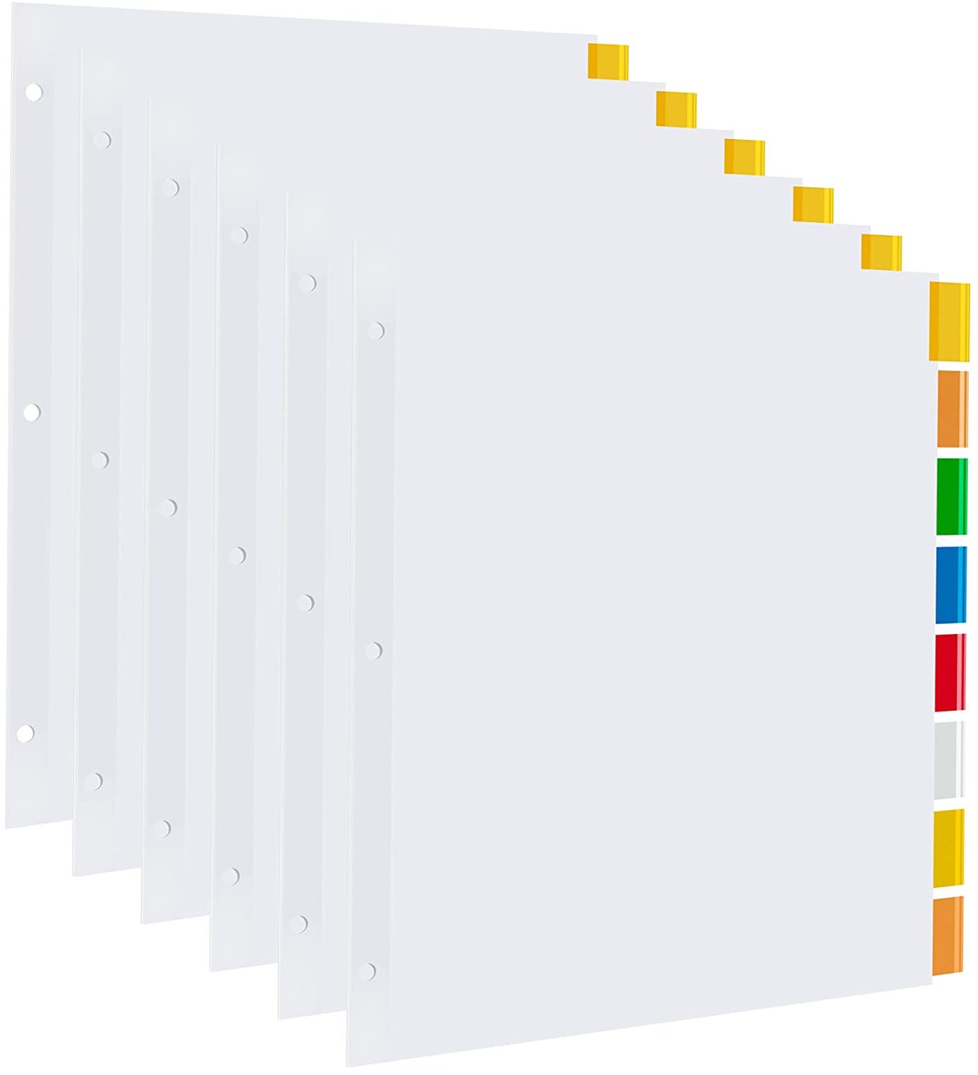 Binder Index Dividers 3 Ring Binder Dividers With 8 Tabs, Paper Binder