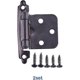 thumbnail image 3 of 1 pair of overlay cabinet hinges with screws, self-closing trim, surface mount, for variable overlay kitchen cabinet doors, 3 of 3