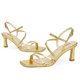 thumbnail image 4 of Sandalias de tacón Easyfox Strappy Gold para mujer talla 6.5, 4 of 7