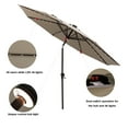 thumbnail image 4 of C-Hopetree 11 ft Outdoor Patio Market Table Umbrella with Solar LED Lights and Tilt, Taupe, 4 of 8