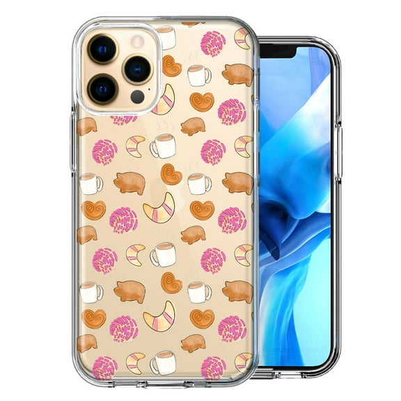 MUNDAZE for Apple iPhone 11 Pro Mexican Pan Dulce Cafecito Coffee Concha Polka Dots Double Layer Phone Case Cover