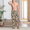 thumbnail image 2 of Kdxio Tropical Mask Flamingo Pattern Men's Pajama Pants, Elastic Waist with Drawstring and Pockets, Comfortable Loungewear-Large, 2 of 6