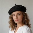 thumbnail image 4 of Byfri French Style Linen Beret Hat Lightweight Artist Cap for Daily Wear Black 54-58cm, 4 of 7