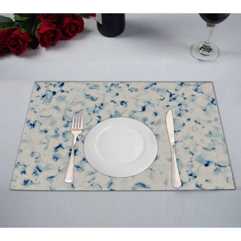 PKQWTM marble pattern Kitchen Dining Table Mats Placemats Size 12x18