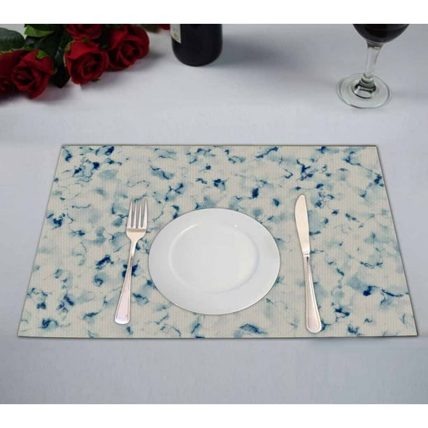 PKQWTM marble pattern Kitchen Dining Table Mats Placemats Size 12x18