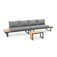 thumbnail image 6 of Greemotion Samara Modular Teak Solid Wood Sectional Sofa in Natural/Gunmetal, 6 of 14
