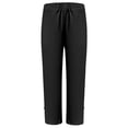 thumbnail image 4 of DuoJiaJ Casual Loose Fit Straight Leg Pants Elastic Waist With Pockets Soft Linen Blend Comfortable Trousers For Everyday Wear Women's Wide Leg Pants Black XXXL, 4 of 4